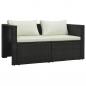 Preview: 6-tlg. Garten-Lounge-Set mit Auflagen Poly Rattan Braun