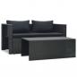 Preview: 6-tlg. Garten-Lounge-Set mit Auflagen Poly Rattan Schwarz