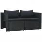 Preview: 6-tlg. Garten-Lounge-Set mit Auflagen Poly Rattan Schwarz