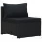 Preview: 6-tlg. Garten-Lounge-Set mit Auflagen Poly Rattan Schwarz