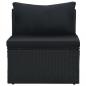 Preview: 6-tlg. Garten-Lounge-Set mit Auflagen Poly Rattan Schwarz