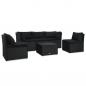 Preview: ARDEBO.de - 4-tlg. Garten-Lounge-Set mit Auflagen Poly Rattan Schwarz