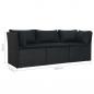 Preview: 4-tlg. Garten-Lounge-Set mit Auflagen Poly Rattan Schwarz