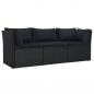 Preview: 4-tlg. Garten-Lounge-Set mit Auflagen Poly Rattan Schwarz