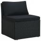 Preview: 4-tlg. Garten-Lounge-Set mit Auflagen Poly Rattan Schwarz