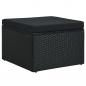 Preview: 4-tlg. Garten-Lounge-Set mit Auflagen Poly Rattan Schwarz