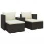 Preview: ARDEBO.de - 5-tlg. Garten-Lounge-Set mit Auflagen Poly Rattan Braun