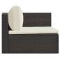 Preview: 5-tlg. Garten-Lounge-Set mit Auflagen Poly Rattan Braun