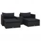 Preview: ARDEBO.de - 5-tlg. Garten-Lounge-Set mit Auflagen Poly Rattan Schwarz