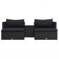 Preview: 5-tlg. Garten-Lounge-Set mit Auflagen Poly Rattan Schwarz