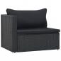 Preview: 5-tlg. Garten-Lounge-Set mit Auflagen Poly Rattan Schwarz