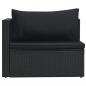 Preview: 5-tlg. Garten-Lounge-Set mit Auflagen Poly Rattan Schwarz