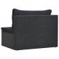 Preview: 5-tlg. Garten-Lounge-Set mit Auflagen Poly Rattan Schwarz