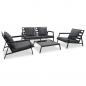 Preview: ARDEBO.de - 4-tlg. Outdoor-Lounge-Set mit Kissen Aluminium Dunkelgrau