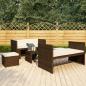 Preview: ARDEBO.de - 5-tlg. Garten-Lounge-Set mit Auflagen Poly Rattan Braun