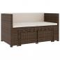 Preview: 5-tlg. Garten-Lounge-Set mit Auflagen Poly Rattan Braun