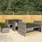 Preview: ARDEBO.de - 5-tlg. Garten-Lounge-Set mit Auflagen Poly Rattan Grau