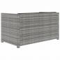 Preview: 5-tlg. Garten-Lounge-Set mit Auflagen Poly Rattan Grau