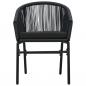 Preview: 3-tlg. Bistro-Set mit Kissen PE-Rattan Schwarz  