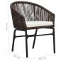 Preview: 3-tlg. Bistro-Set mit Kissen PE-Rattan Braun  