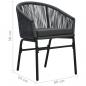 Preview: 3-tlg. Bistro-Set mit Kissen PE-Rattan Grau