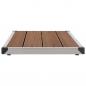 Preview: Garten-Duschwanne WPC Edelstahl 110 x 62 cm Braun