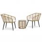 Preview: ARDEBO.de - 3-tlg. Bistro-Set Poly Rattan Eiche