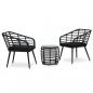 Preview: ARDEBO.de - 3-tlg. Bistro-Set Poly Rattan Schwarz