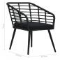 Preview: 3-tlg. Bistro-Set Poly Rattan Schwarz