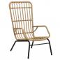 Preview: ARDEBO.de - Gartenstuhl Poly Rattan Hellbraun