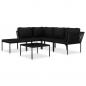 Preview: 6-tlg. Garten-Lounge-Set mit Kissen Schwarz PVC