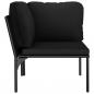 Preview: 6-tlg. Garten-Lounge-Set mit Kissen Schwarz PVC