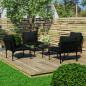 Preview: ARDEBO.de - 5-tlg. Garten-Lounge-Set mit Auflagen Schwarz PVC 