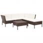 Preview: ARDEBO.de - 6-tlg. Garten-Lounge-Set mit Auflagen Poly Rattan Braun