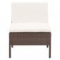 Preview: 6-tlg. Garten-Lounge-Set mit Auflagen Poly Rattan Braun