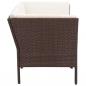 Preview: 6-tlg. Garten-Lounge-Set mit Auflagen Poly Rattan Braun