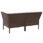 Preview: 6-tlg. Garten-Lounge-Set mit Auflagen Poly Rattan Braun