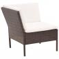 Preview: 6-tlg. Garten-Lounge-Set mit Auflagen Poly Rattan Braun