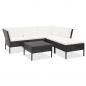 Preview: ARDEBO.de - 6-tlg. Garten-Lounge-Set mit Auflagen Poly Rattan Schwarz