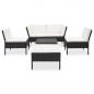 Preview: 6-tlg. Garten-Lounge-Set mit Auflagen Poly Rattan Schwarz