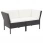 Preview: 6-tlg. Garten-Lounge-Set mit Auflagen Poly Rattan Schwarz