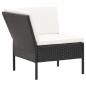 Preview: 6-tlg. Garten-Lounge-Set mit Auflagen Poly Rattan Schwarz