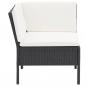 Preview: 6-tlg. Garten-Lounge-Set mit Auflagen Poly Rattan Schwarz