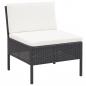 Preview: 6-tlg. Garten-Lounge-Set mit Auflagen Poly Rattan Schwarz