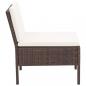 Preview: 6-tlg. Garten-Lounge-Set mit Auflagen Poly Rattan Braun