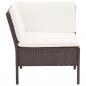 Preview: 6-tlg. Garten-Lounge-Set mit Auflagen Poly Rattan Braun