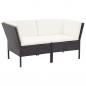 Preview: 6-tlg. Garten-Lounge-Set mit Auflagen Poly Rattan Schwarz