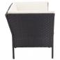 Preview: 6-tlg. Garten-Lounge-Set mit Auflagen Poly Rattan Schwarz