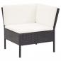 Preview: 6-tlg. Garten-Lounge-Set mit Auflagen Poly Rattan Schwarz