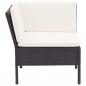 Preview: 6-tlg. Garten-Lounge-Set mit Auflagen Poly Rattan Schwarz